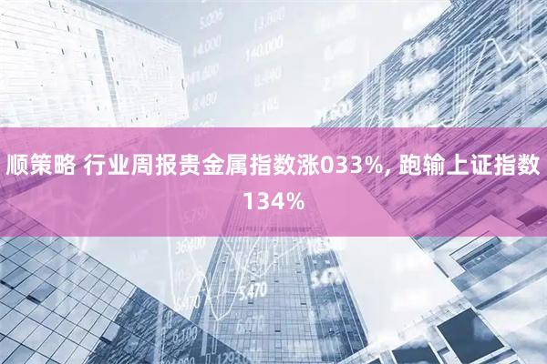 顺策略 行业周报贵金属指数涨033%, 跑输上证指数134%